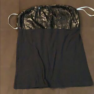 GUESS Black Sequin Halter top